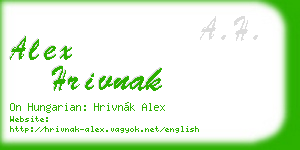 alex hrivnak business card